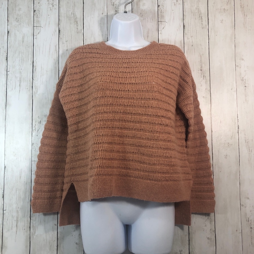Lucky Brand Wool Alpaca Blend High Low Crew Neck Sweater Small